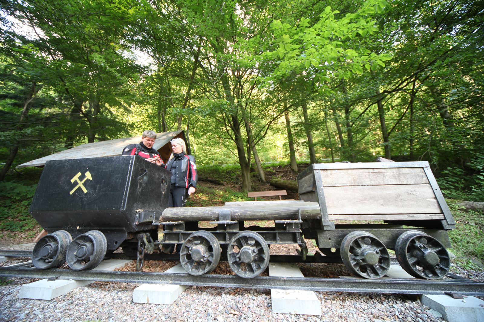 Ein Hunt, stehengeblieben im Wald. Teufe, abteufen, Pinge, Gaipel — die Bergmannssprache hält sich im Harz zäher als die Mundart.